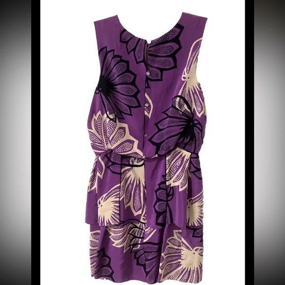 Anthropologie Hand Printed Sariah Limited Edition Very Rare Purple Floral Print - Picture 2 of 16